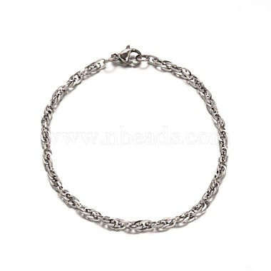 304 Stainless Steel Rope Chain Necklaces and Bracelets Jewelry Sets(SJEW-L410-03P)-4