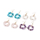 Natural Gemstone Chips Braided Ring Dangle Earrings(EJEW-JE04986)-1