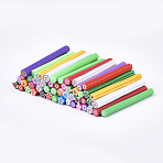 Handmade Polymer Clay Nail Art Decoration, Fashion Nail Care, No Hole Tubes, Flower, Mixed Color, 46~51x4~6x4~5
mm(CLAY-S091-64)