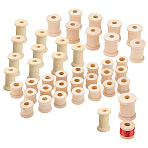 48Pcs 3 Style Schima Wood Sewing Embroidery Thread Spool, Empty Bobbins, for Embroidery and Sewing Machines, BurlyWood, 14.5x15.5mm(ODIS-PH0001-41)