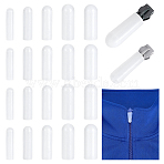 25Pcs Silicone Zipper Slider Protector Covers, Column, White, 28.5~31.5x6.5~12mm, Hole: 4~10mm(AJEW-WH0752-108)