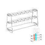 6-holes Acrylic Test Tube Holder, Lap Supplies, Rectangle, Clear, 183x50.5x90.5mm, Inner Diameter: 21mm(DIY-WH0622-307)