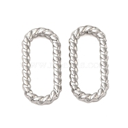 Non-Tarnish 304 Stainless Steel Linking Rings, Twisted Oval, Stainless Steel Color, 17x8x2mm, Inner Diameter: 13.5x4.5mm(STAS-C104-32P)