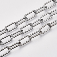 Unwelded Iron Paperclip Chains, Drawn Elongated Cable Chains, with Spool, Gunmetal, 16x7x1.6mm, about 82.02 Feet(25m)/roll(CH-S125-01B-B)
