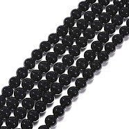 Synthetic Black Stone Beads Strands, Dyed, Round, 10mm, Hole: 1mm, about 39pcs/strand, 15.5 inch(X-GSR10mmC044)