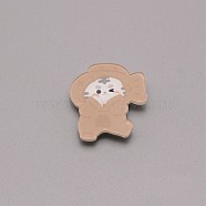 Tiger Chinese Zodiac Brooch Pin, Cute Animal Acrylic Lapel Pin for Backpack Clothes, White, Peru, 32x29x7mm(JEWB-TAC0008-02)