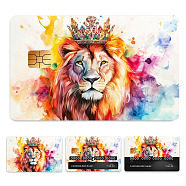 Plastic Waterproof Card Stickers, Self-adhesion Card Skin for Bank Card Decor, Rectangle, Lion, 140x190mm(STIC-WH0032-245)