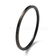 Ion Plating(IP) 304 Stainless Steel Simple Plain Band Finger Ring for Women Men, Gunmetal, Size 7, Inner Diameter: 17.4mm, 1mm(RJEW-F152-05B)
