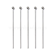 Brass Ball Head pins, Cadmium Free & Lead Free, Platinum, 30x0.5mm, 24 Gauge, Head: 2mm, about 510pcs/50g(X-KK-R020-07P)