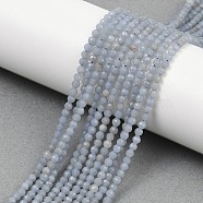 Natural Angelite Beads Strands, Faceted, Round, 3mm, Hole: 0.6mm, about 133pcs/strand, 15.28''(38.8cm)(G-Z079-A01-02)