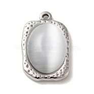 304 Stainless Steel Charms, with Cat Eye, Rectangle Charms, Stainless Steel Color, 23x15x6.5mm, Hole: 1.5mm(STAS-L022-076P)