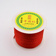 Round String Thread Polyester Fibre Cords, Red, 2mm, about 54.68 yards(50m)/roll(OCOR-J001-07)