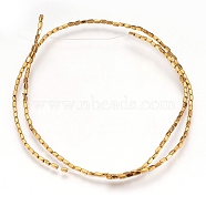 Electroplate Non-magnetic Synthetic Hematite Beads Strands, Cuboid, Golden Plated, 2~3x1~1.5mm, Hole: 0.5mm, about 48~52pcs/strand, 15.7 inch(40cm)(G-I208-21-G)