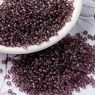 MIYUKI Round Rocailles Beads, Japanese Seed Beads, (RR142) Transparent Smoky Amethyst, 8/0, 3mm, Hole: 1mm, about 2111~2277pcs/50g(SEED-X0055-RR0142)