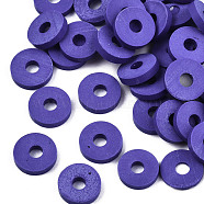 Handmade Polymer Clay Beads, for DIY Jewelry Crafts Supplies, Disc/Flat Round, Heishi Beads, Mauve, 6x1mm, Hole: 2mm, about 1175pcs/50g(X-CLAY-Q251-6.0mm-100)