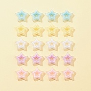 20Pcs 5 Colors Acrylic Beads, Bead in Bead, Star, Mixed Color, 21.5x22x6mm, Hole: 3mm, 4pcs/color(SACR-FS0001-18)