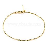 304 Stainless Steel Add a Bead Adjustable Box Chains Bracelets for Women, Golden, 21.4x0.1cm(BJEW-M307-01A-G)