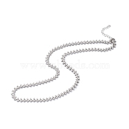 304 Stainless Steel Cobs Chain Necklace for Men Women, Stainless Steel Color, 17.91 inch(45.5cm)(STAS-B039-11P)