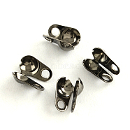 Iron Bead Tips, Calotte Ends, Cadmium Free & Lead Free, Clamshell Knot Cover, Gunmetal, 8x6x4mm, Hole: 2mm, 4.5mm inner diameter(IFIN-R119-03B)