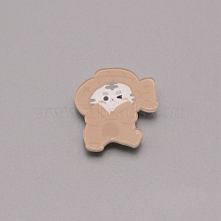 Tiger Chinese Zodiac Brooch Pin, Cute Animal Acrylic Lapel Pin for Backpack Clothes, White, Peru, 32x29x7mm(JEWB-TAC0008-02)