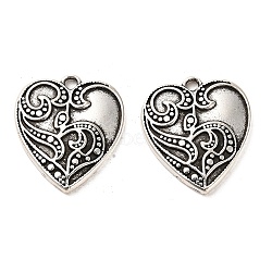 Tibetan Style Alloy Pendants, Cadmium Free & Lead Free, Heart, Antique Silver, 22.5x20x2mm, Hole: 2mm, about 303pcs/1000g(FIND-C043-027AS)