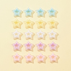 20Pcs 5 Colors Acrylic Beads, Bead in Bead, Star, Mixed Color, 21.5x22x6mm, Hole: 3mm, 4pcs/color(SACR-FS0001-18)