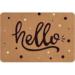 Linen and Rubber Ground Mat, Rectangle with Word Hello, Peru, Word, 40x60cm(AJEW-WH0142-002)