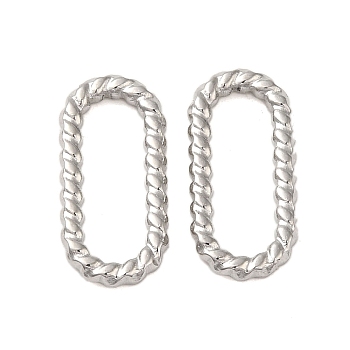 Non-Tarnish 304 Stainless Steel Linking Rings, Twisted Oval, Stainless Steel Color, 17x8x2mm, Inner Diameter: 13.5x4.5mm