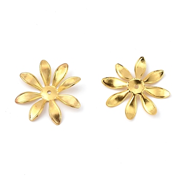 Multi-Petal Iron Bead Caps, Flower, Golden, 29x26.5x3mm, Hole: 1.5mm