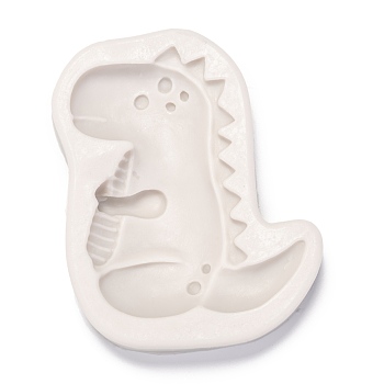 Dinosaur Food Grade Silicone Molds, Resin Casting Molds, For UV Resin, Epoxy Resin Jewelry Making, Antique White, 88x68x16mm, Inner Diameter: 75x56mm