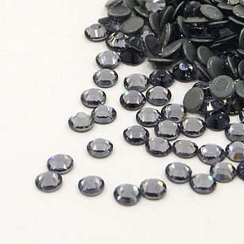 Glass Hotfix Rhinestone, Grade AA, Flat Back & Faceted, Half Round, Black Diamond, SS20, 4.6~4.8mm, about 1440pcs/bag