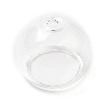 Transparent Glass Bead Cone, for Wind Chimes Making, Half Round, Clear, 16x13mm, Hole: 1.4mm, Inner Diameter: 10.8mm