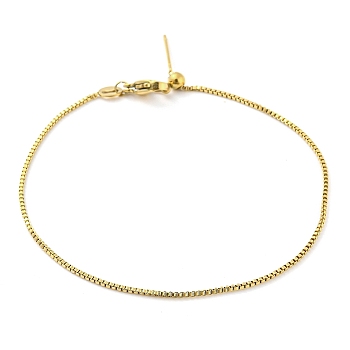 304 Stainless Steel Add a Bead Adjustable Box Chains Bracelets for Women, Golden, 21.4x0.1cm