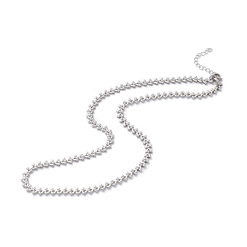 304 Stainless Steel Cobs Chain Necklace for Men Women, Stainless Steel Color, 17.91 inch(45.5cm)