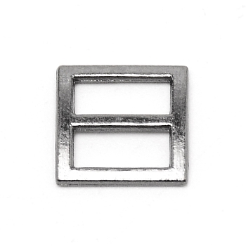 Alloy Slide Buckles, Square, Gunmetal, 10x10x1mm