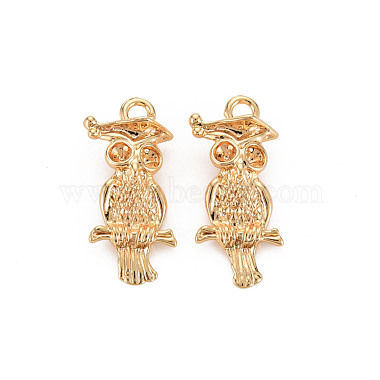 Real 18K Gold Plated Owl Brass Pendants