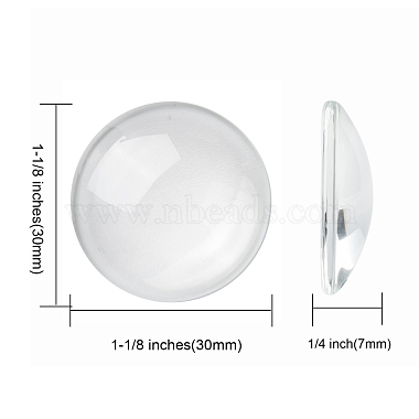 Cabochons en verre transparent(X-GGLA-R026-30mm)-2