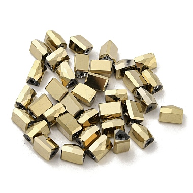 Light Khaki Triangle Glass Beads