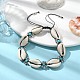 Synthetic Turquoise & Natural Shell Braided Bead Bracelets(BJEW-TA00417)-2