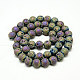 Electroplate Natural Lava Rock Beads Strands(G-T058-03E)-2