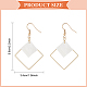 2 Pairs 2 Colors White Acrylic Rhombus Dangle Earrings(EJEW-AN0001-85)-2