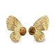 201 Natural Stainless Steel Butterfly with Natural Tiger Eye Stud Earrings(EJEW-D084-08G)-3