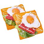 2Pcs PU Leather Food Toast Model Display Decoration, for Home Office Desktop Decoration, Orange, 113x114x35mm(AJEW-SC0004-15B)