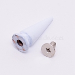 Zinc Alloy Rivets, with Iron Screw, Cone, White, 25x10mm(PALLOY-WH0079-53B)