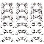 40Pcs 2 Styles Tibetan Style Alloy Beads, Wing, Antique Silver, 11~12x19~29.5x2.5~4mm, Hole: 1.2~1.8mm, 20pcs/style(FIND-SC0011-80)