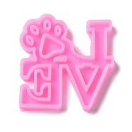 DIY Pendant Silicone Molds, Resin Casting Molds, Word LOVE, 75x70mm(SIMO-PW0015-08C)