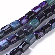 Natural Agate Beads Strands, Dyed & Heated, Column, Dark Slate Gray, 20x15mm, Hole: 1.2mm, about 19pcs/strand, 14.76 inch(37.5cm)(G-L542-B03)