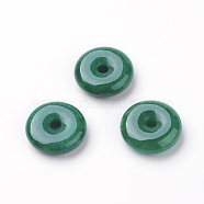 Natural Myanmar Jade/Burmese Jade Charms, Dyed, Donut/Pi Disc, Donut Width: 6.3mm, 14.5x5mm, Hole: 2.5mm(G-P334-06-14mm-A)