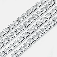 Unwelded Aluminum Curb Chains, Gainsboro, 4.4x3x0.8mm, about 100m/bag(CHA-S001-001E)