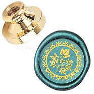 Wax Seal Brass Stamp Head, for Wax Seal Stamp, Leaf Pattern, 25x14.5mm(AJEW-WH0209-025)